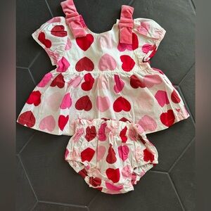 Pink Chicken Heart Pattern Kids Set - Pink and Red